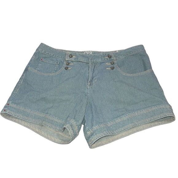 Lucky Brand Light Blue‎ Pinstripe Denim Shorts - Size 32 - Picture 1 of 8